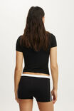 Ultra Soft Tie Front Micro Short, BLACK/WHITE - example image 3