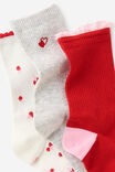 Gift Sleep Sock 3Pk, PINK KISS/CHERRY - example image 3