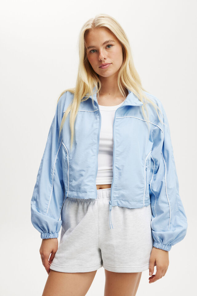 Cropped Contrast Anorak, WINDSURFER/WHITE