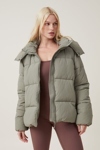 The Recycled Mother Puffer Jacket 3.0, DUSTY KHAKI