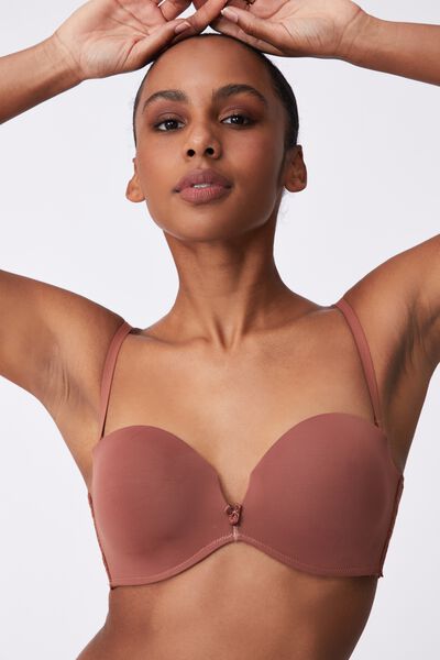 Ultimate Comfort Lace Strapless Push Up2 Bra, CAPPUCCINO