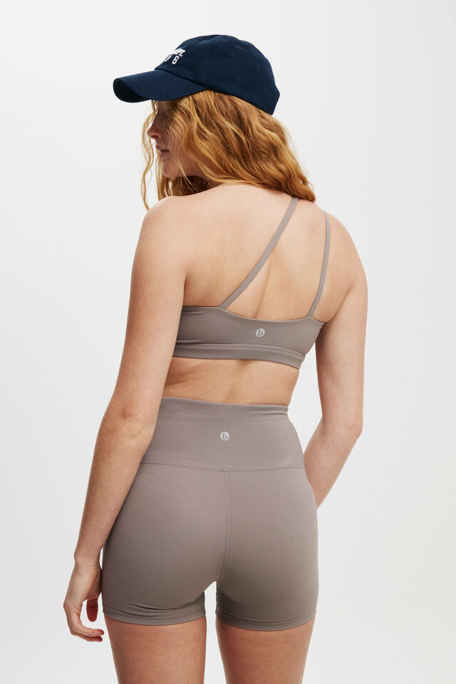 Rib One Shoulder Strappy Crop, DESERT GREY RIB