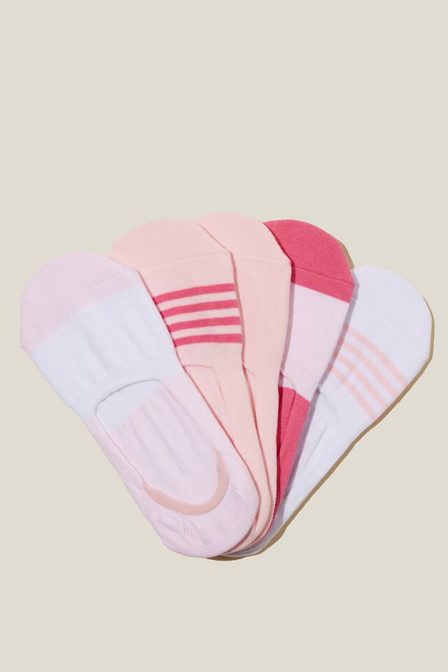 Body 5Pk Invisible Sock, CANDY PINK/ BLUSHING BRIDE