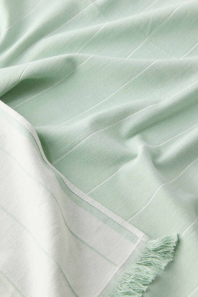 Lucia Lightweight Towel, GLACIAL GREEN PINSTRIPE