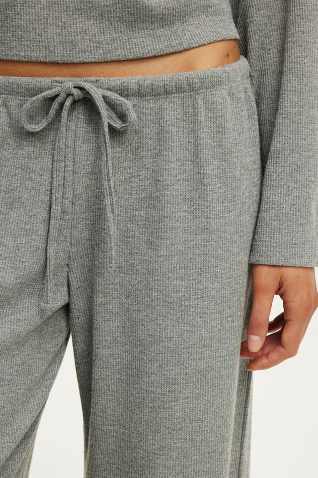 Super Soft Waffle Wide Leg Pant, MID GREY MARLE