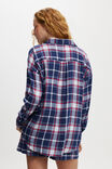 Flannel Boyfriend Long Sleeve Shirt, TONI CHECK/NAVY/WHITE AND RED - alternate image 3