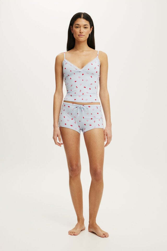 Dreamy Soft Tie Micro Short, MERRY ICONS VIOLET BLUE