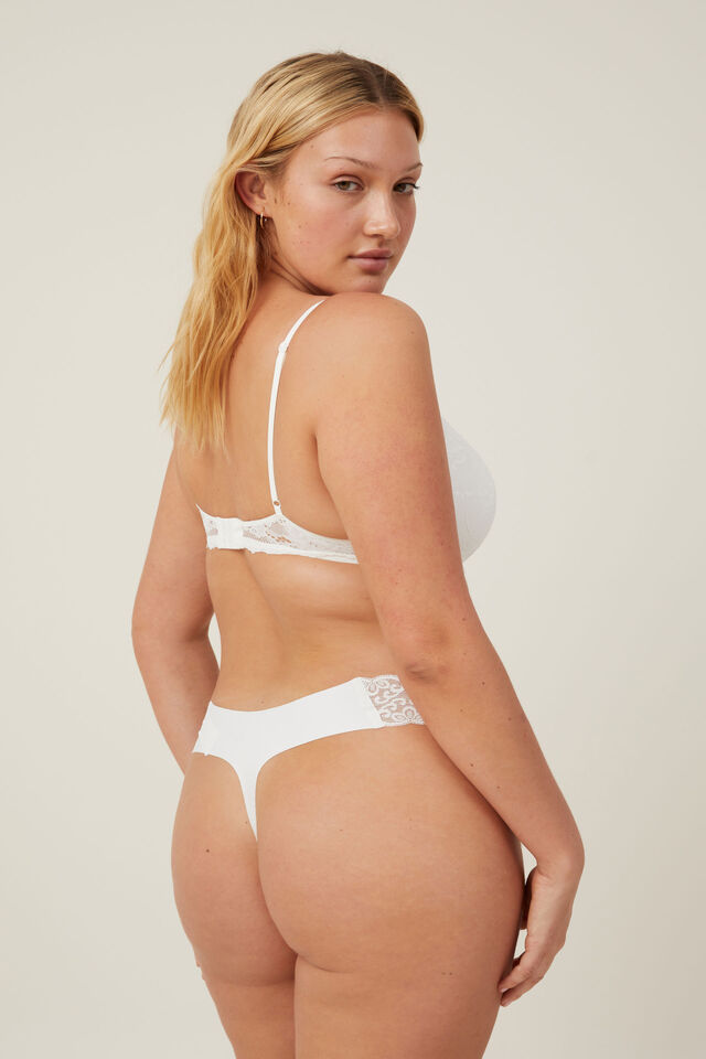 Party Pants Seamless Thong Brief, CREAM