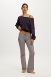 Off The Shoulder Cropped Knit, CHOCOLATE PLUM - example image 4