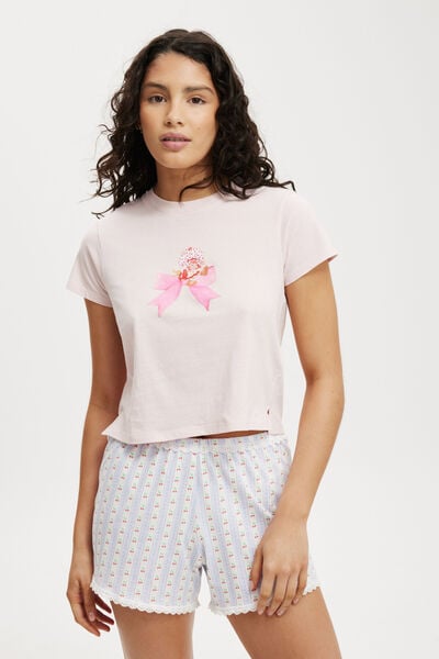 90S Sleep Tee, LCN SSC/STRAWBERRY SHORTCAKE BOW