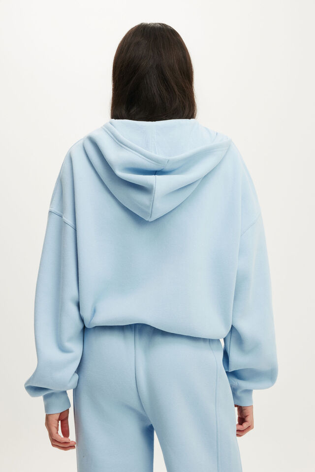 Plush Oversized Cocoon Zip Through, CAMPUS BLUE