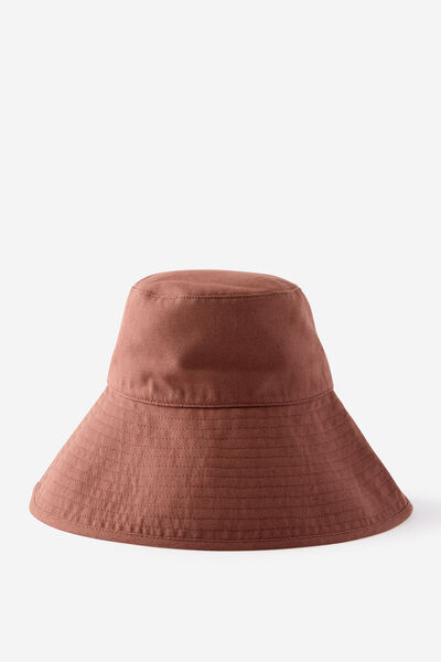 Canvas Bucket Hat, CHOCOLATE
