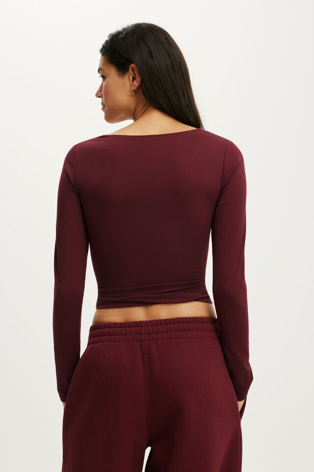 Ultra Soft Scoop Neck Long Sleeve, GINGERBERRY