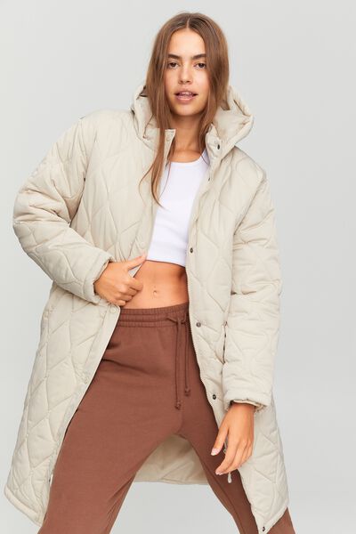 The Recycled Mother Longline Puffer 2.0, SEPIA