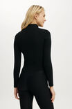 Contour Knit Zip Through, BLACK - example image 3