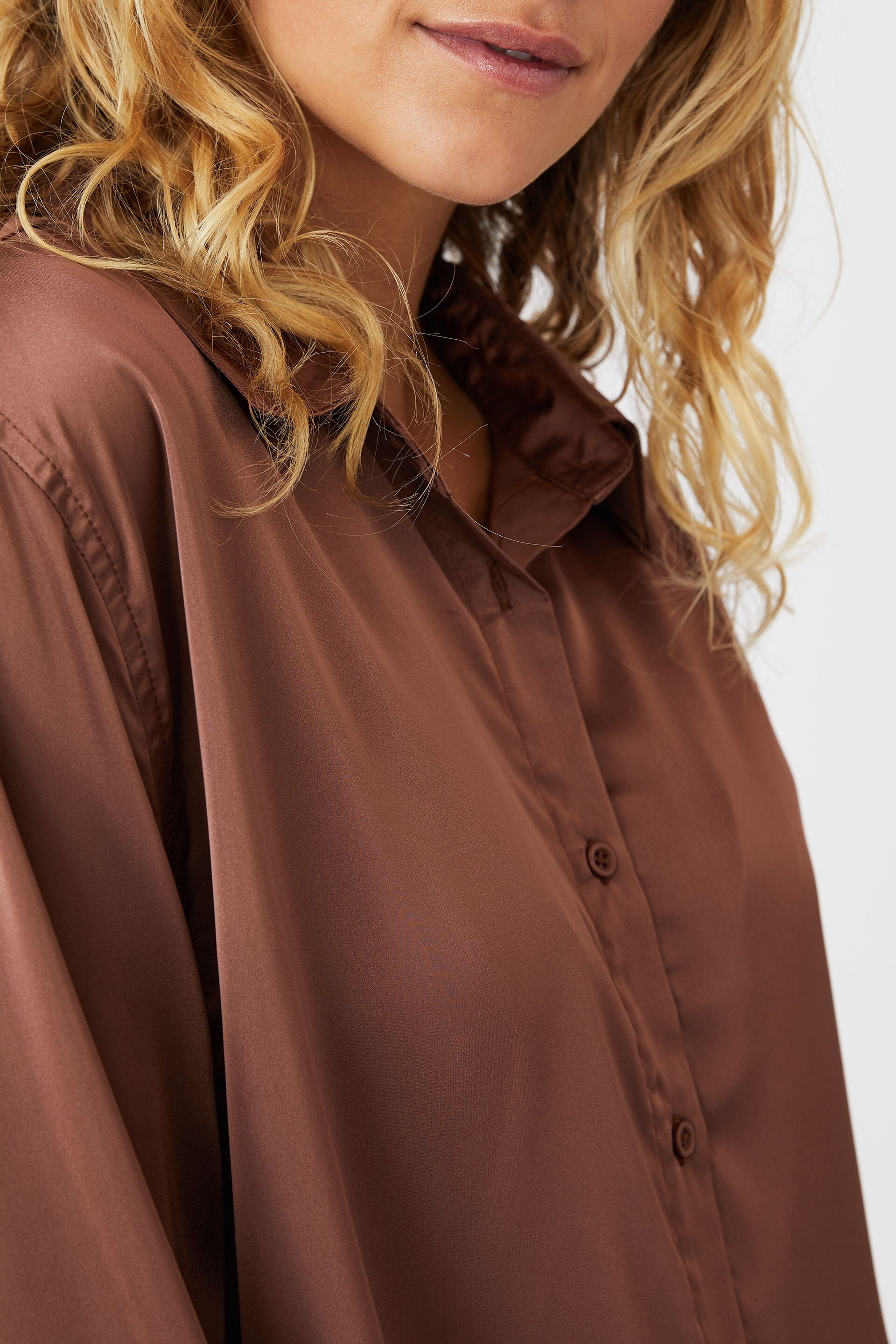 Gifts Gifts For Her | Long Sleeve Satin Sleep Shirt - PF20519