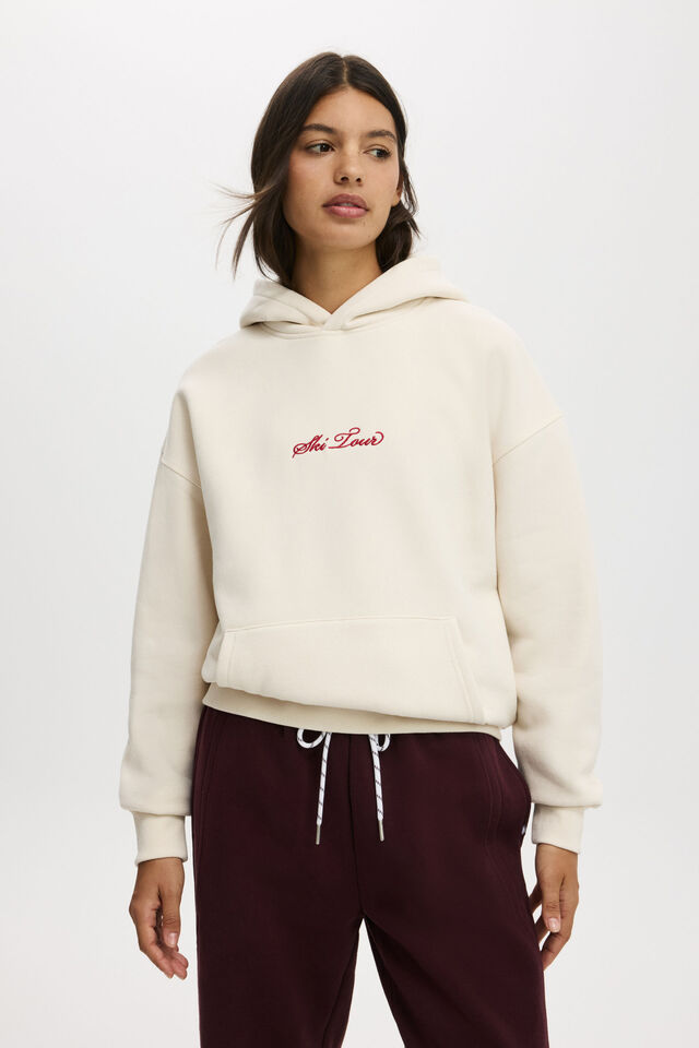 Plush Premium Graphic Hoodie, COCONUT MILK/SKI