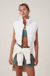 The Mother Puffer Panelled Crop Vest, WHITE - alternate image 1