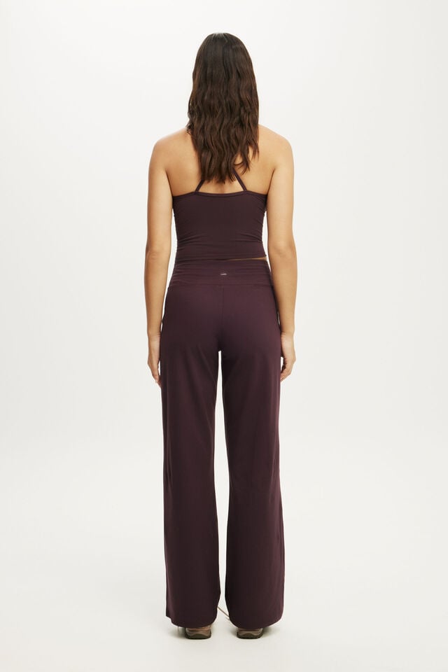 Ultra Soft Tie Front Wide Leg Pant, ITALIAN PLUM