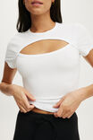 Active Keyhole Fitted Tshirt, WHITE - example image 2