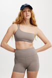 Rib One Shoulder Strappy Crop, DESERT GREY RIB - alternate image 1