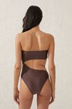 Strapless Cut Out One Piece Brazilian, BROWNIE SHIMMER - alternate image 3