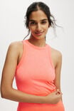 Seamless Ringer Tank, WASHED VIBRANT ORANGE - alternate image 2