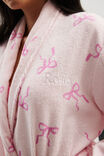 Luxe Terry Robe Personalised, MISSY BOWS/TENDER TOUCH PINK - alternate image 2