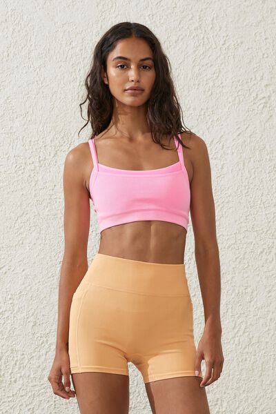 Seamless Double Layer Crop, WASHED NEON TAFFY