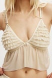 Rara Ruffle Longline Bralette, PALE GOLD - alternate image 2