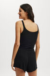 Sleepy Rib Henley Tank, BLACK - example image 3