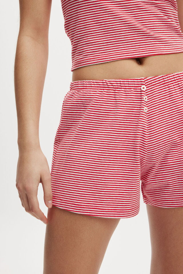Peached Jersey Short, RED/WHITE STRIPE