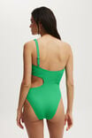 One Shoulder Cut Out One Piece Cheeky, PALM LEAF CRINKLE - alternate image 3