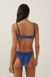 Straight Neck Crop Bikini Top, LAPIS BLUE METALLIC - alternate image 3
