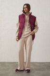 The Recycled Mother Puffer Vest, RED PLUM - alternate image 2