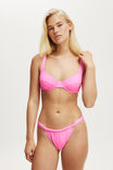 Gathered Thick Strap Brazilian Bikini Bottom, PINK SORBET - alternate image 4