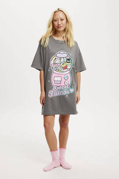 90S Graphic T-Shirt Nightie, LCN SAN / KEROPPI SWEET FRIENDS