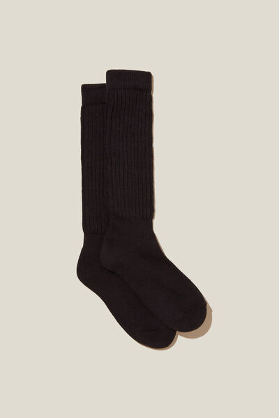 Active Slouch Sock, BLACK