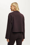 Dreamy Soft Boxy Button Down Shirt, MINI POLKA DOT CHOCOLATE PLUM - example image 3