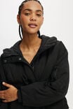 Patch Pocket Hooded Jacket, BLACK - alternate image 2