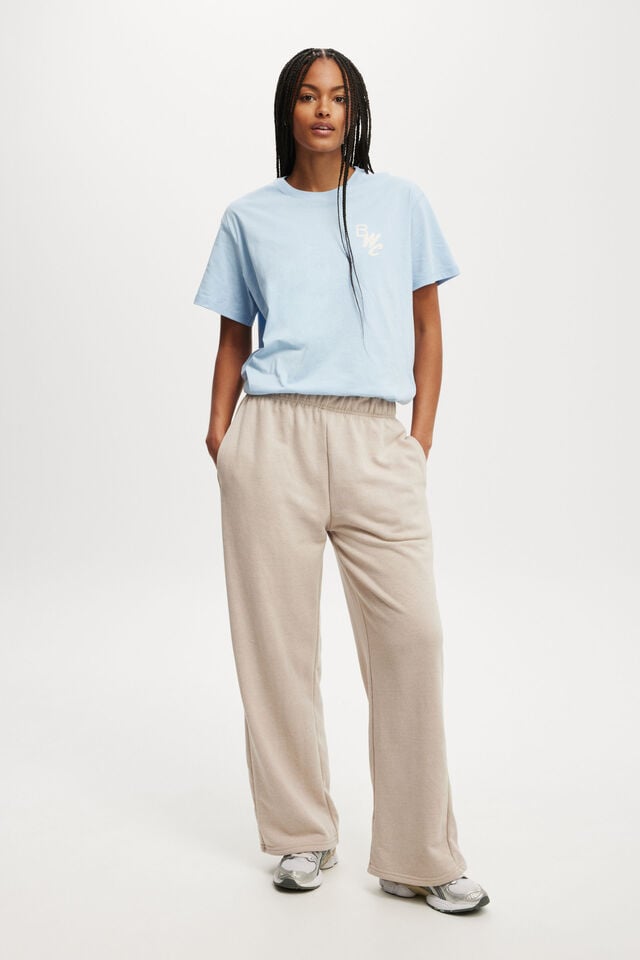 Relaxed Wide Leg Trackpant, SESAME MARLE