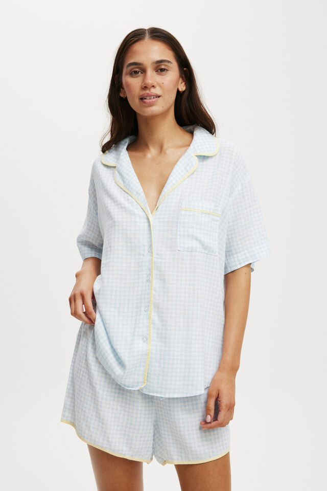 Body Woven Sleep Set, FLOSSY GINGHAM BLUE