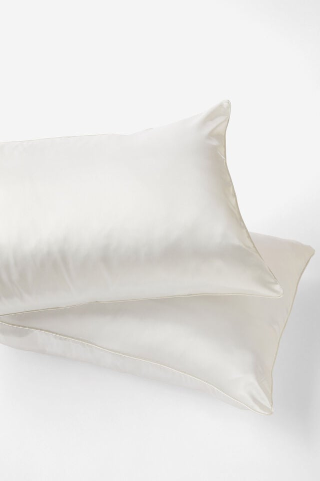 Satin Pillowcase Set, GARDENIA