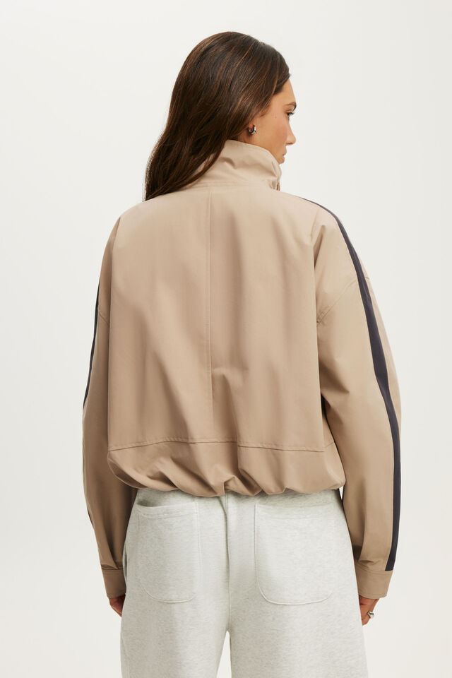 Stride Panelled Bomber Jacket, LATTE/GRAPHITE