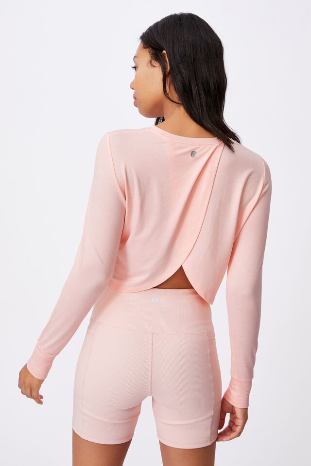 Layered Back Long Sleeve Top, FAIRY TALE MARLE