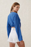 Knot Front Beach Long Sleeve Top, SPRING BLUE - alternate image 3
