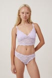 Stretch Lace Thong Brief, LILAC BREEZE - alternate image 4