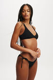 Fixed Tie Side Brazilian Bikini Bottom, BLACK CRINKLE - alternate image 4