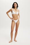 Fixed Tie Side Brazilian Bikini Bottom, WHITE JACQUARD - alternate image 1