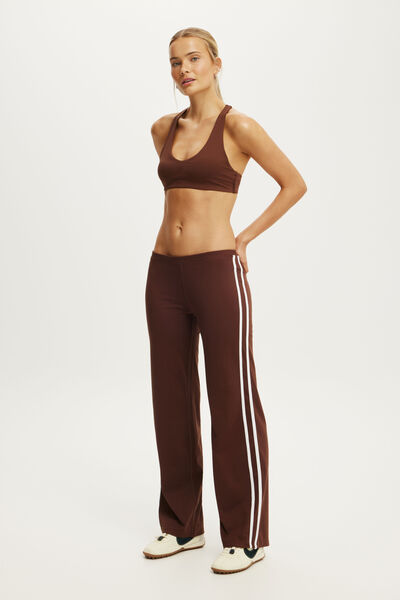 Ultra Soft Low Rise Straight Leg Pant, CHESTNUT/WHITE
